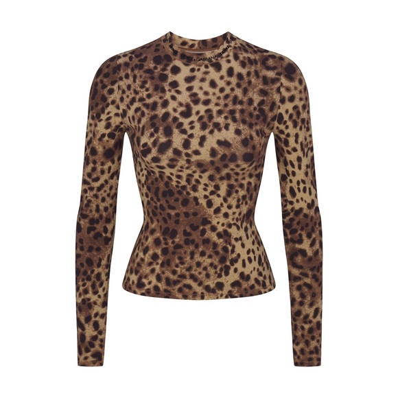 SKIMS X DOLCE & GABBANA- COTTON JERSEY LONG SLEEVE LONG SLEEVE T-SHIRT - Picture 1 of 4